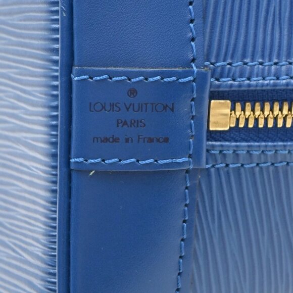 LOUIS VUITTON LV Logo Alma Hand Bag Epi Leather Blue GHW France M52145 90RF491 - Picture 9 of 15